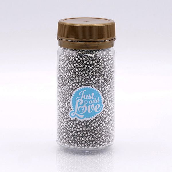 Confetis Mini Pérolas Prateadas 1mm 75g