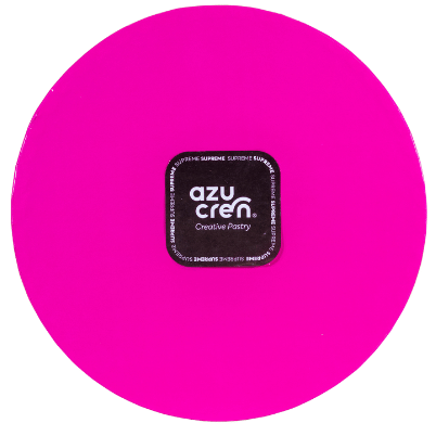 Placa Rosa Choc de cartão redonda