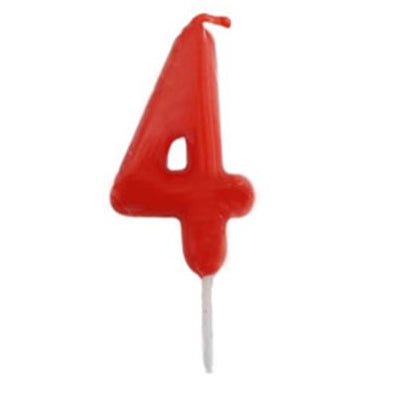 Vela Vermelha Número Pequena 4.5 cm