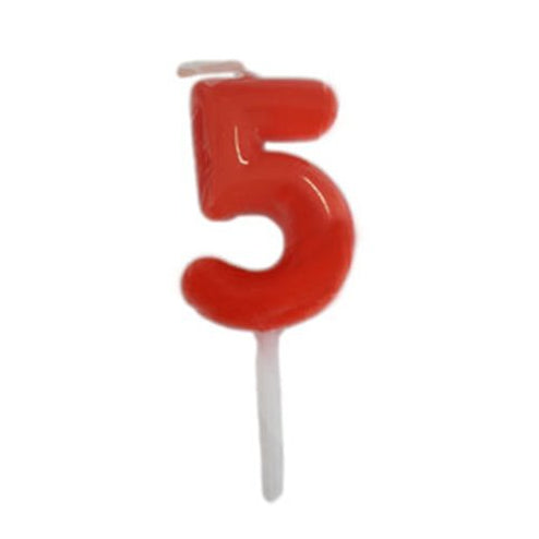 Vela Vermelha Número Pequena 4.5 cm
