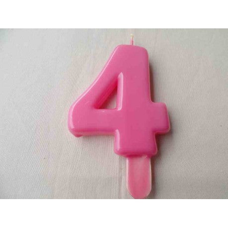 Vela Nº4 Rosa - 9,5cm