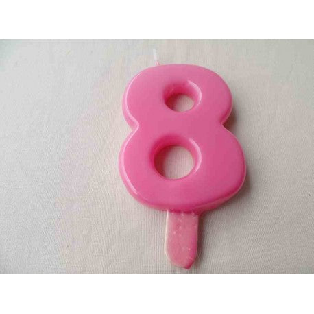 Vela Nº8 Rosa - 9,5cm