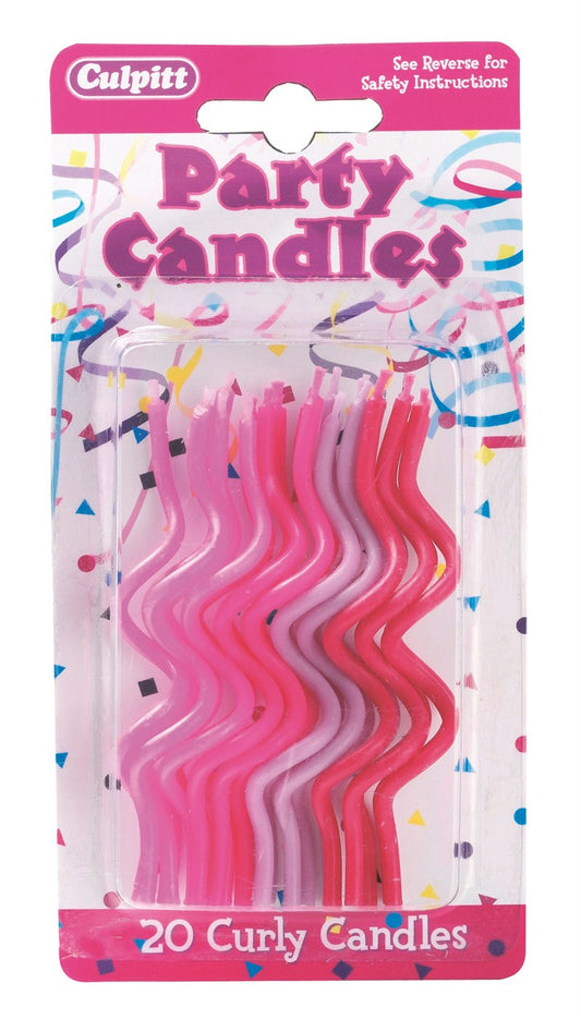 Velas Curva Tons Rosa - Conj. de 20