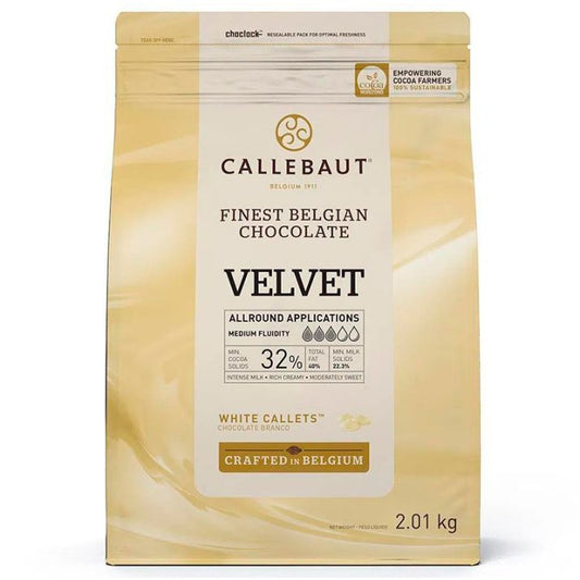 Chocolate Branco Velvet Callebaut 32% 250g Reembalado