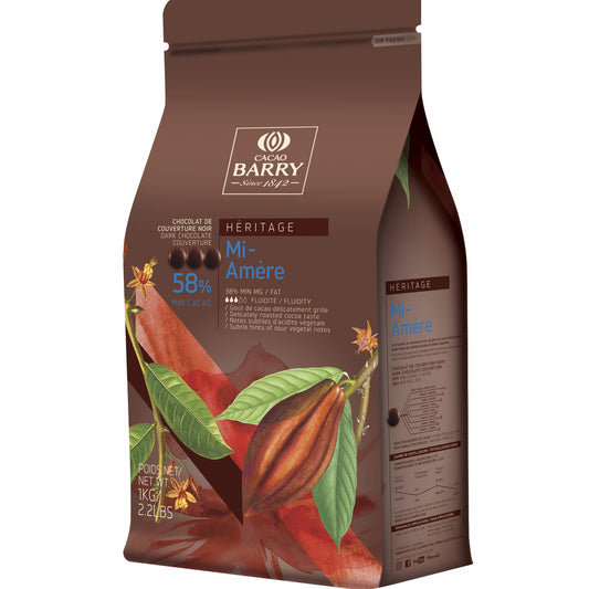 Chocolate Negro 58% Mi-Amère Cacao Barry 400g Reembalado