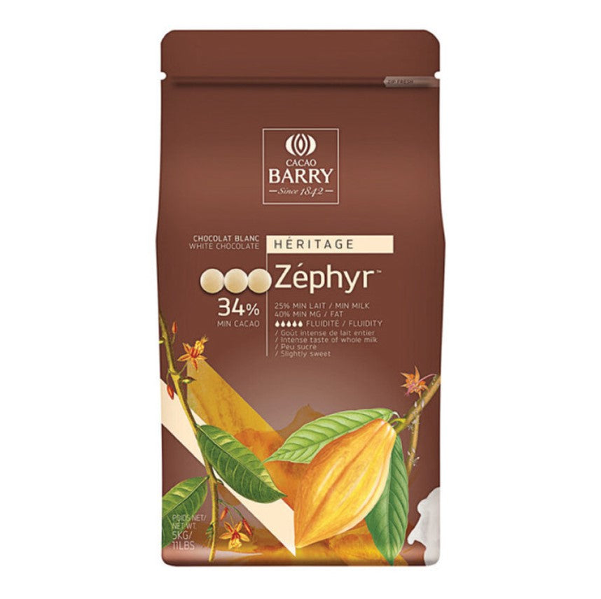 Chocolate Branco 34% Zephyr Cacao Barry 400g Reembalado