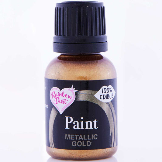 Tinta Metálica Comestível Dourado (Paint Gold) 24g - Rainbow Dust