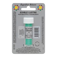 Pó Comestível Lustre Verde Brilhante (Edible Lustre Glitter Green) - Sugarflair