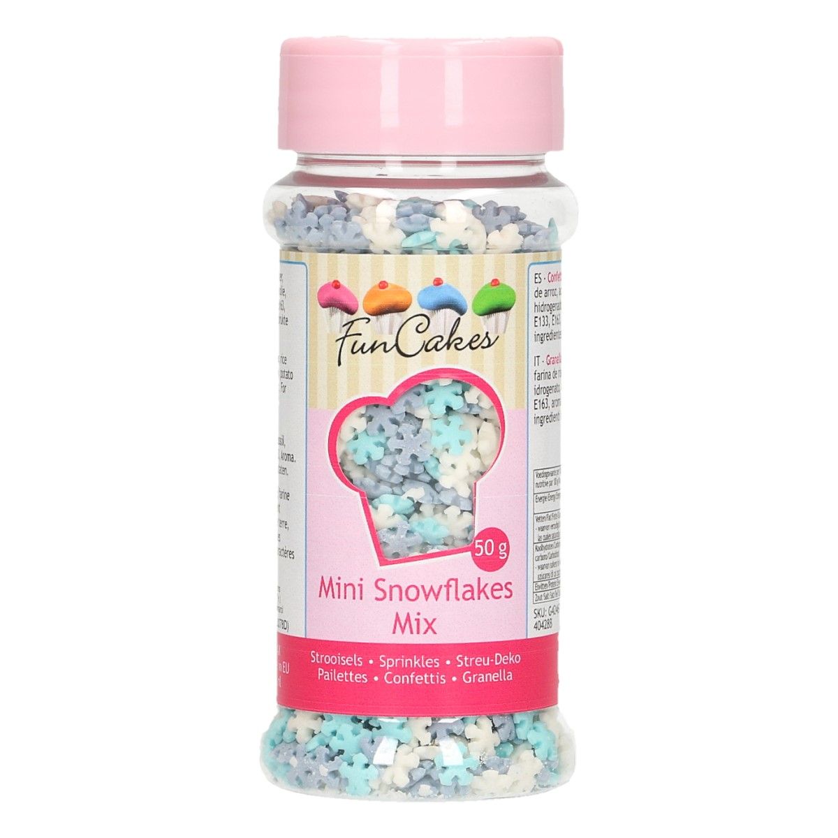 Confetis Mix Mini Flocos Neve 50g- Funcakes