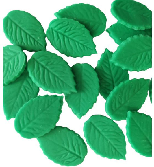 SweetArt Folhas Roseira Verde em Pasta de Açúcar para Decoração - Conj 30  