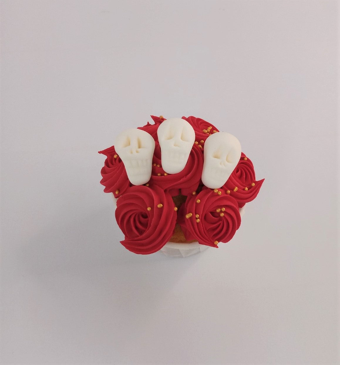 SweetArt Caveiras Brancas Decorativas em Pasta de Açúcar - Conj 5