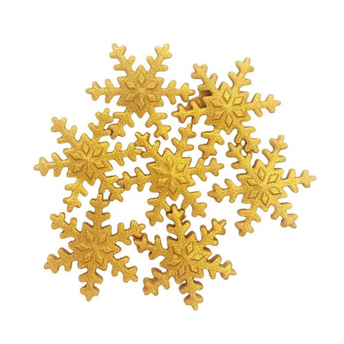 Flocos Neve Dourados em Pasta Açúcar Conj 10