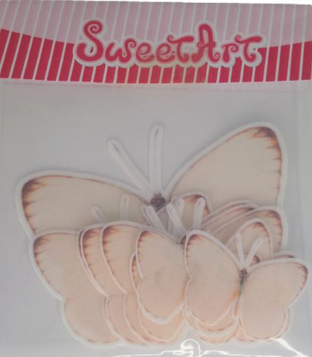 SweetArt Decoração Folha Hóstia Borboletas Tons Laranja Pastel - Conj 10