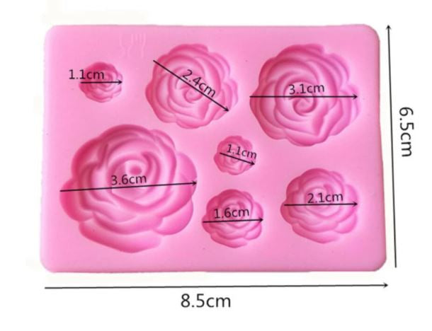 SweetArt Molde Silicone Rosas com 7 tamanhos