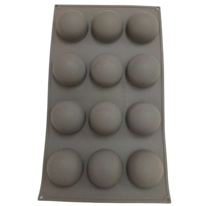 Molde Silicone meia esfera 12 cavidades