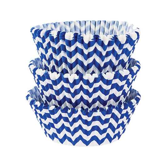 Tacinhas de Cupcakes Chevron Azul -Conj 75