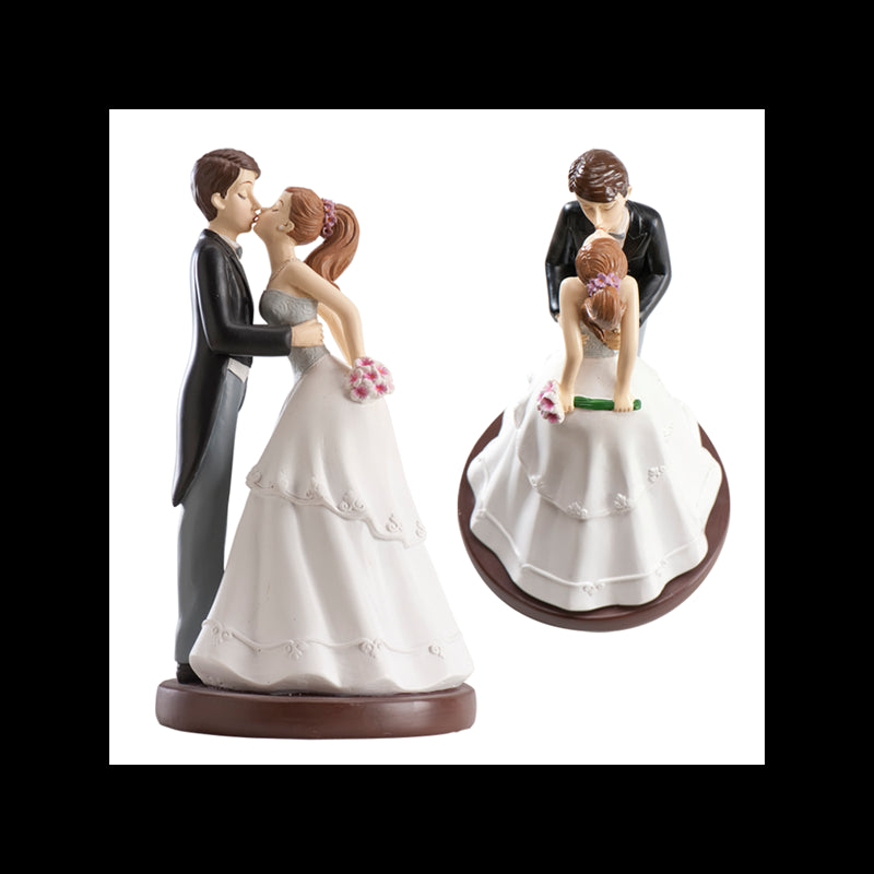 Casal Noivos Beijo - 16cm