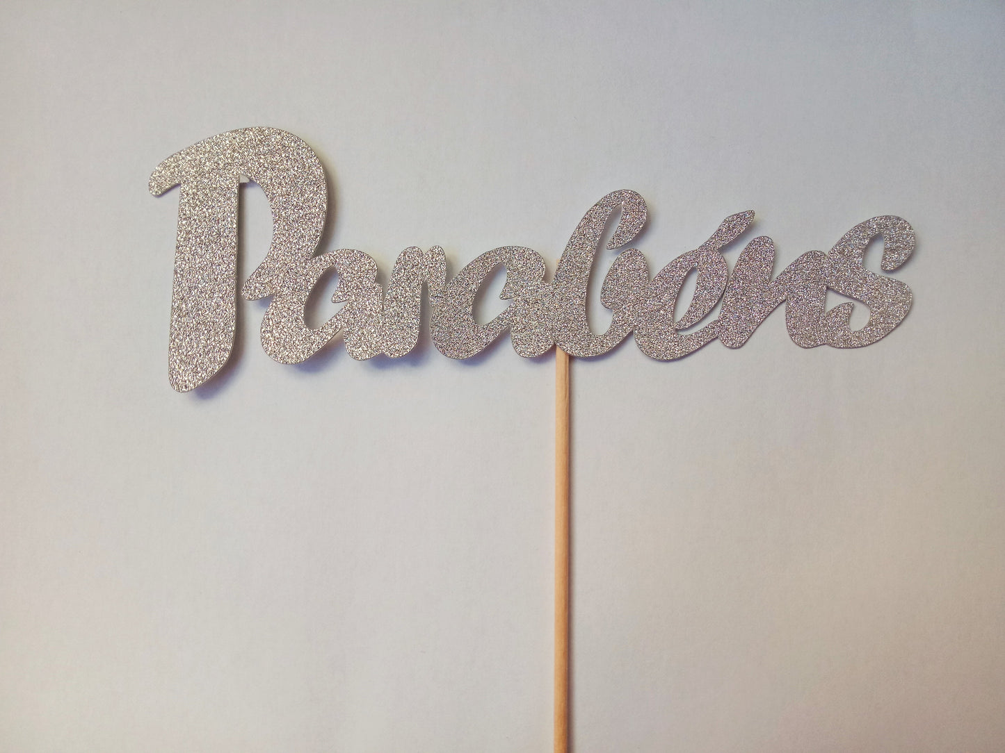 SweetArt Toppers "Parabéns" Prateado com Purpurinas