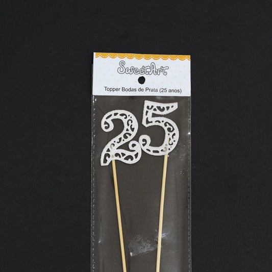 Sweetart Topper Bodas Prata (25 anos)