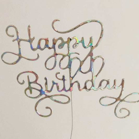 Sweetart Topper Happy Birthday ll prateado