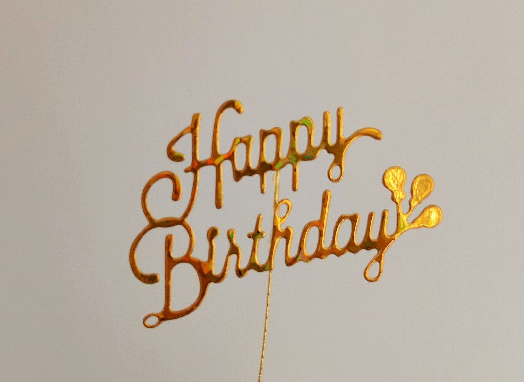 Sweetart Topper Happy Birthday l dourado