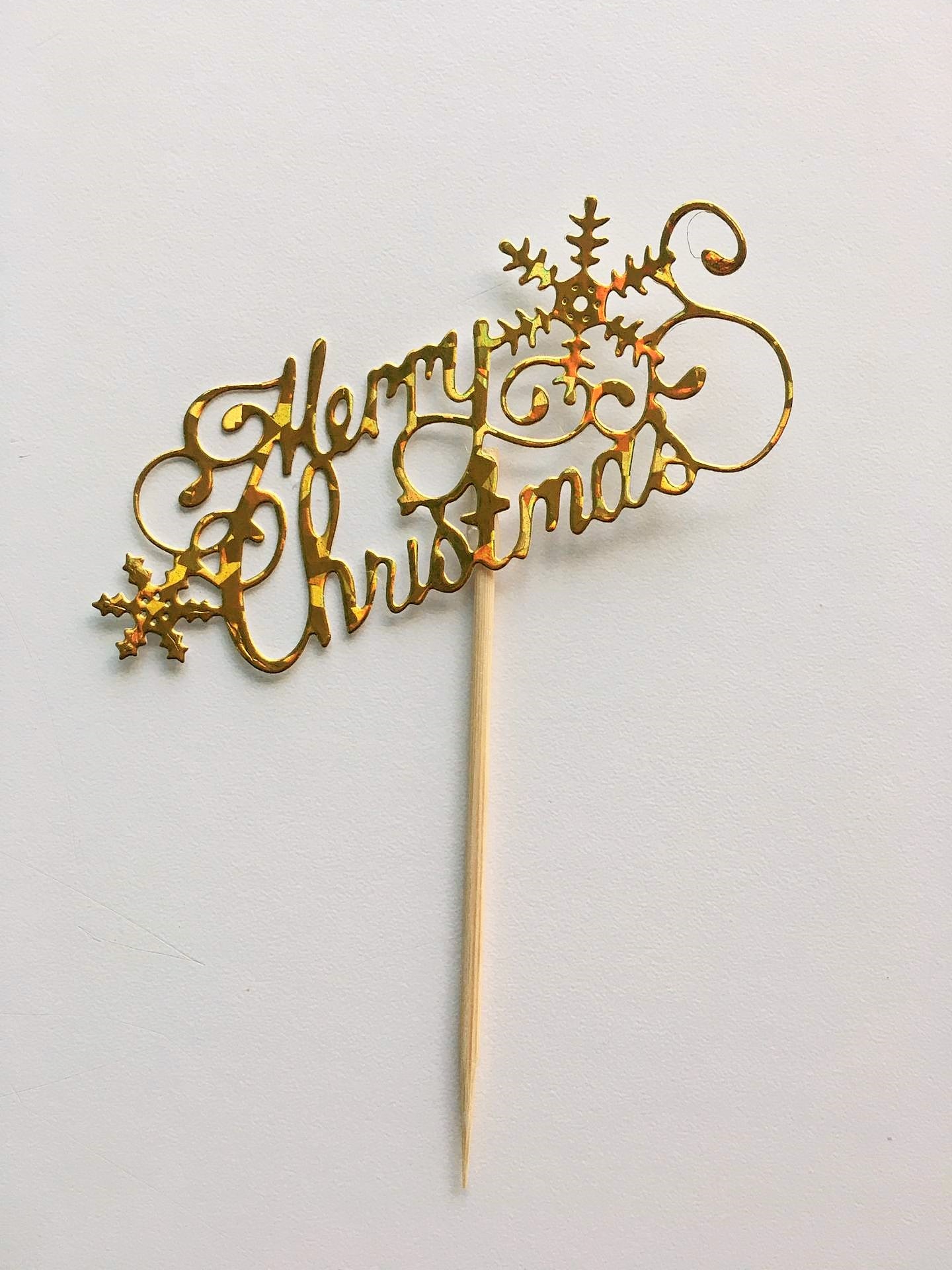 Sweetart Topper Merry Christmas Dourado