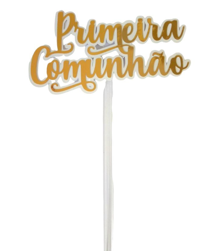SweetArt Toppers Papel Dourado Primeira Comunhão 8 x 14,5 cm