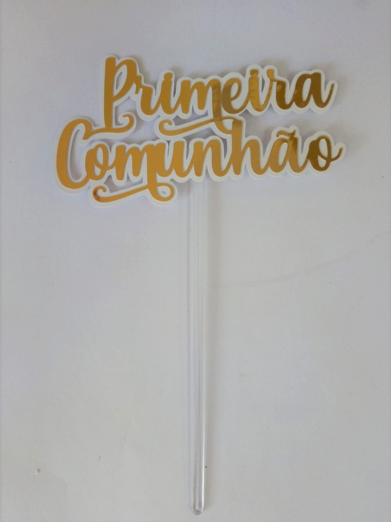 SweetArt Toppers Papel Dourado Primeira Comunhão 8 x 14,5 cm