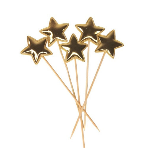 Topper Estrelas Douradas Metalizadas Conj 5