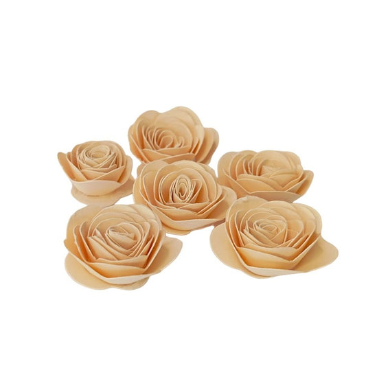 Flor Rosas Creme em papel conj  6