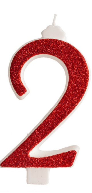 Vela Vermelha com Purpurina Nº2-Dekora