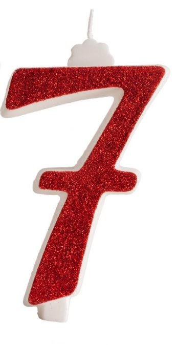 Vela Vermelha com Purpurina Nº7-Dekora