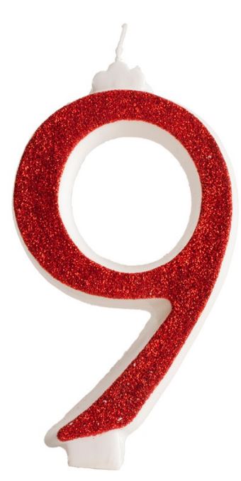 Vela Vermelha com Purpurina Nº9-Dekora