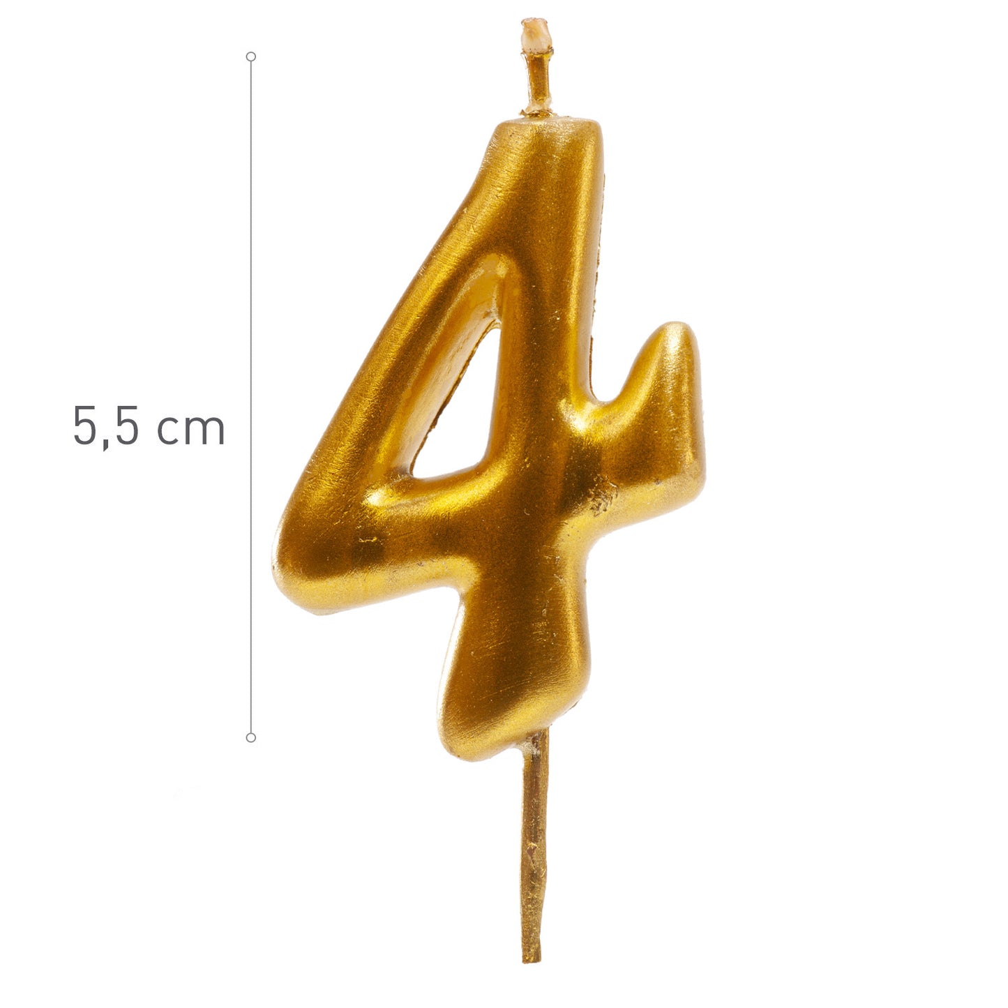 Vela nº 4 Dourada 5,5cm- Dekora