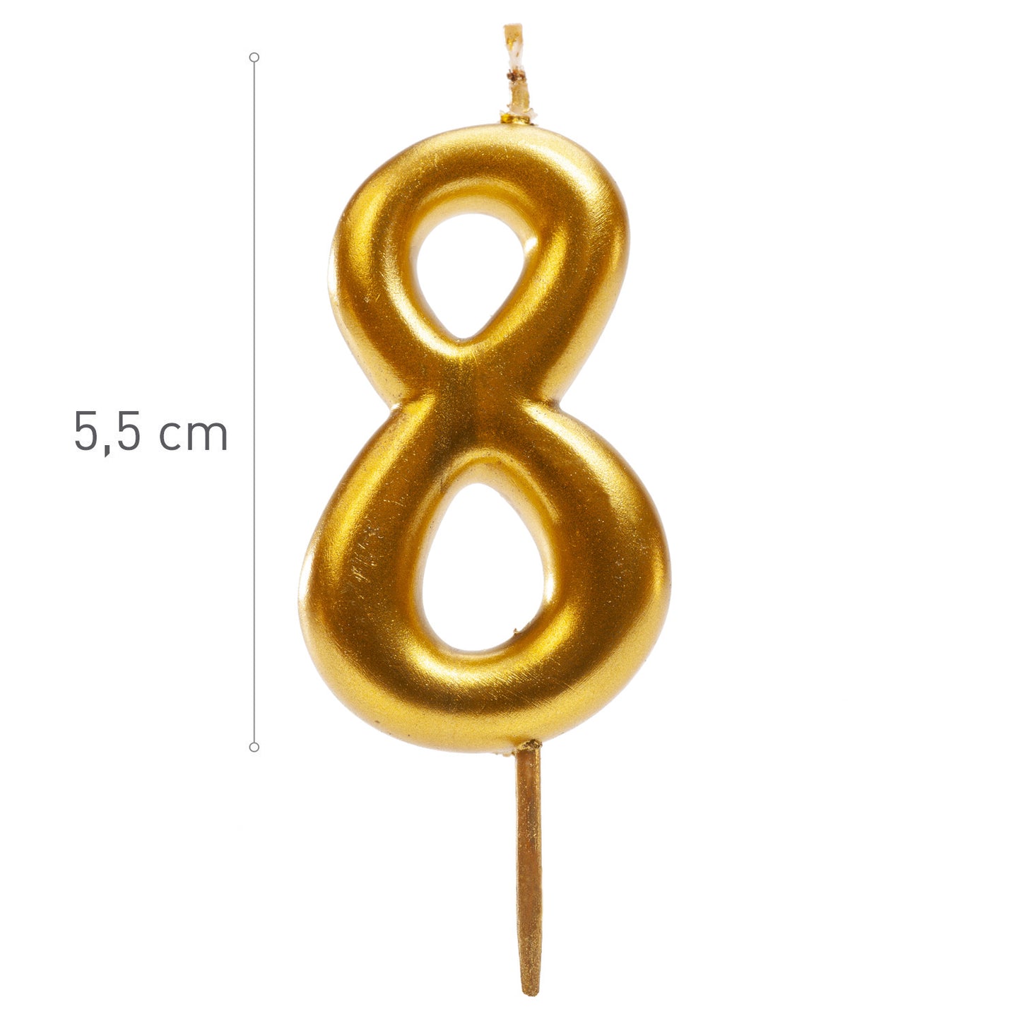 Vela nº 8 Dourada 5,5cm- Dekora