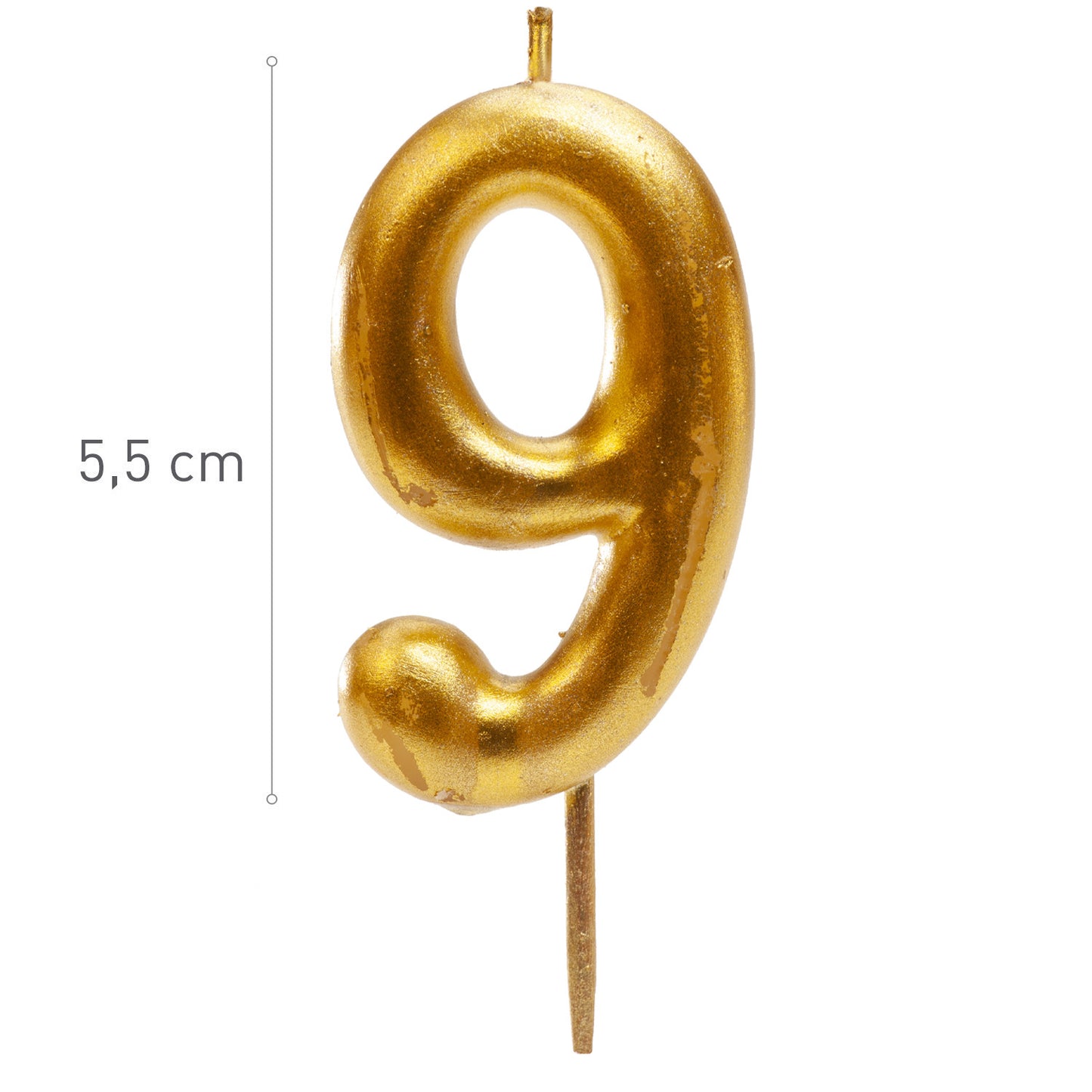 Vela nº 9 Dourada 5,5cm- Dekora