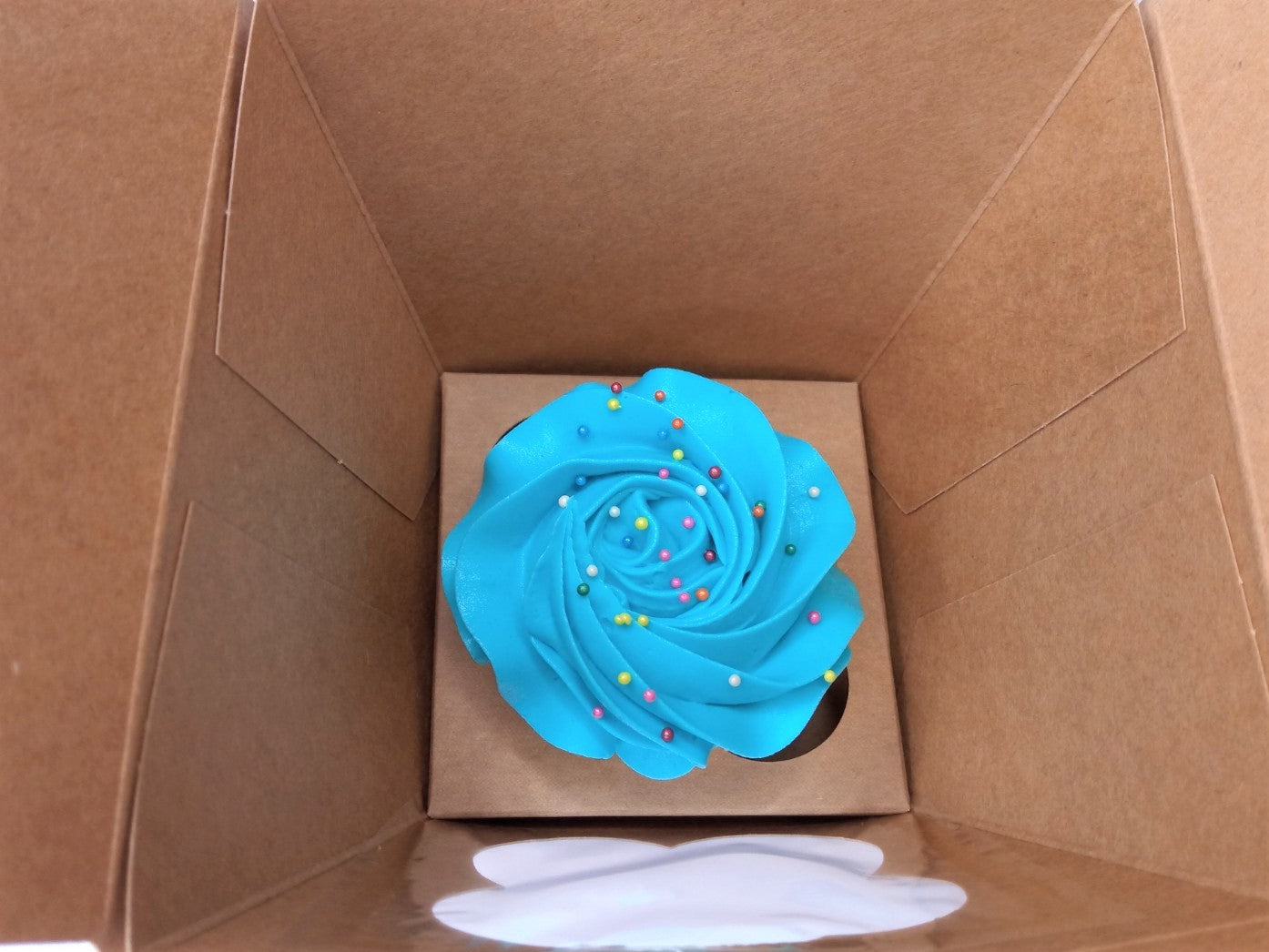 Caixa papel Kraft para 1 Cupcake com Janela