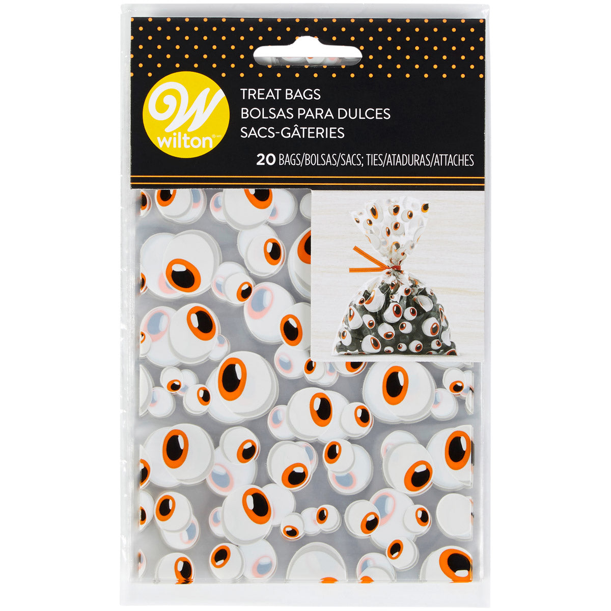 Saco Doces Halloween Olhos Conj 20 - Wilton