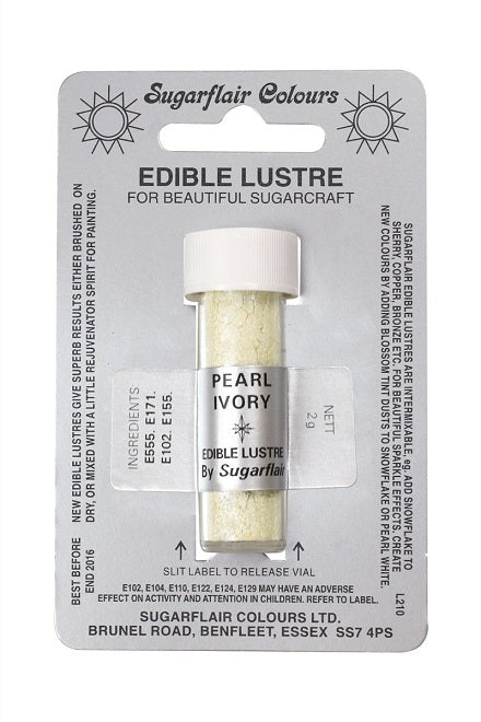 Pó Comestível Lustre Marfim Pérola (Edible Lustre Pearl Ivory)